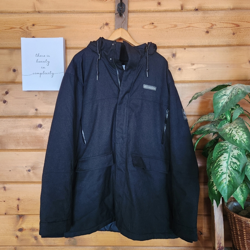 Columbia Boundary Bay Parka Jacket Zip Hooded Waterproof Coat Hiking Plus Sz XXL